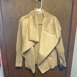 Hazel cable knit cardigan sweater with faux fur also- size XS